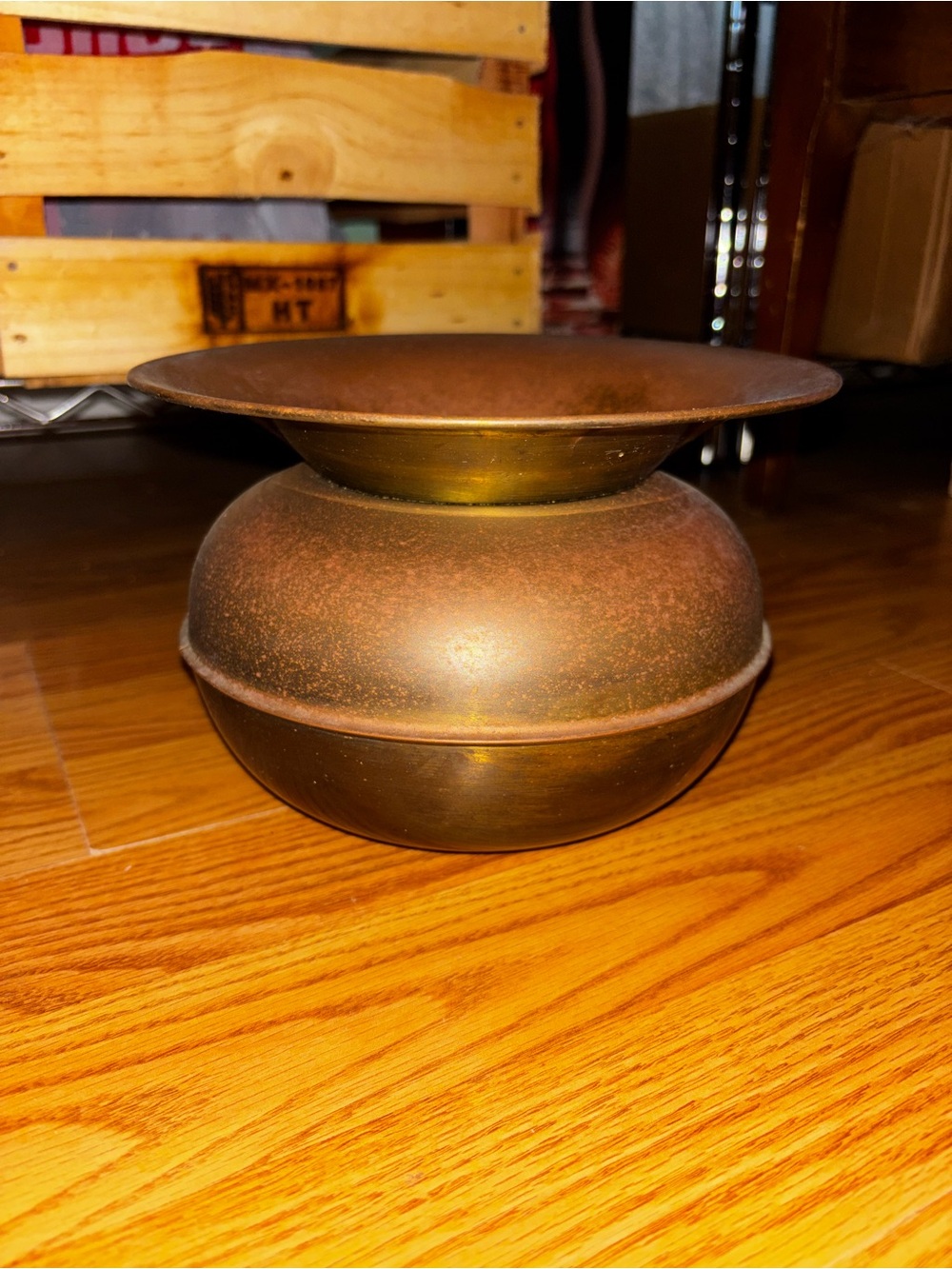 Vintage brass spittoon